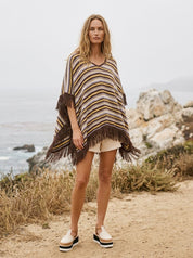 Harvest Moon Knit Tassel Poncho Top - Westly