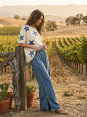 Hayden Denim Star Patch Oversized Tee - Westly