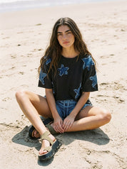 Hayden Denim Star Patch Oversized Tee - Westly