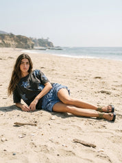 Hayden Denim Star Patch Oversized Tee - Westly