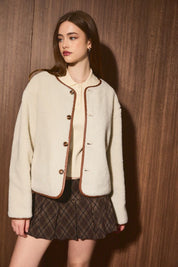 Hayward Reversible Denim Fleece Jacket in Denim Cream - product photo 3