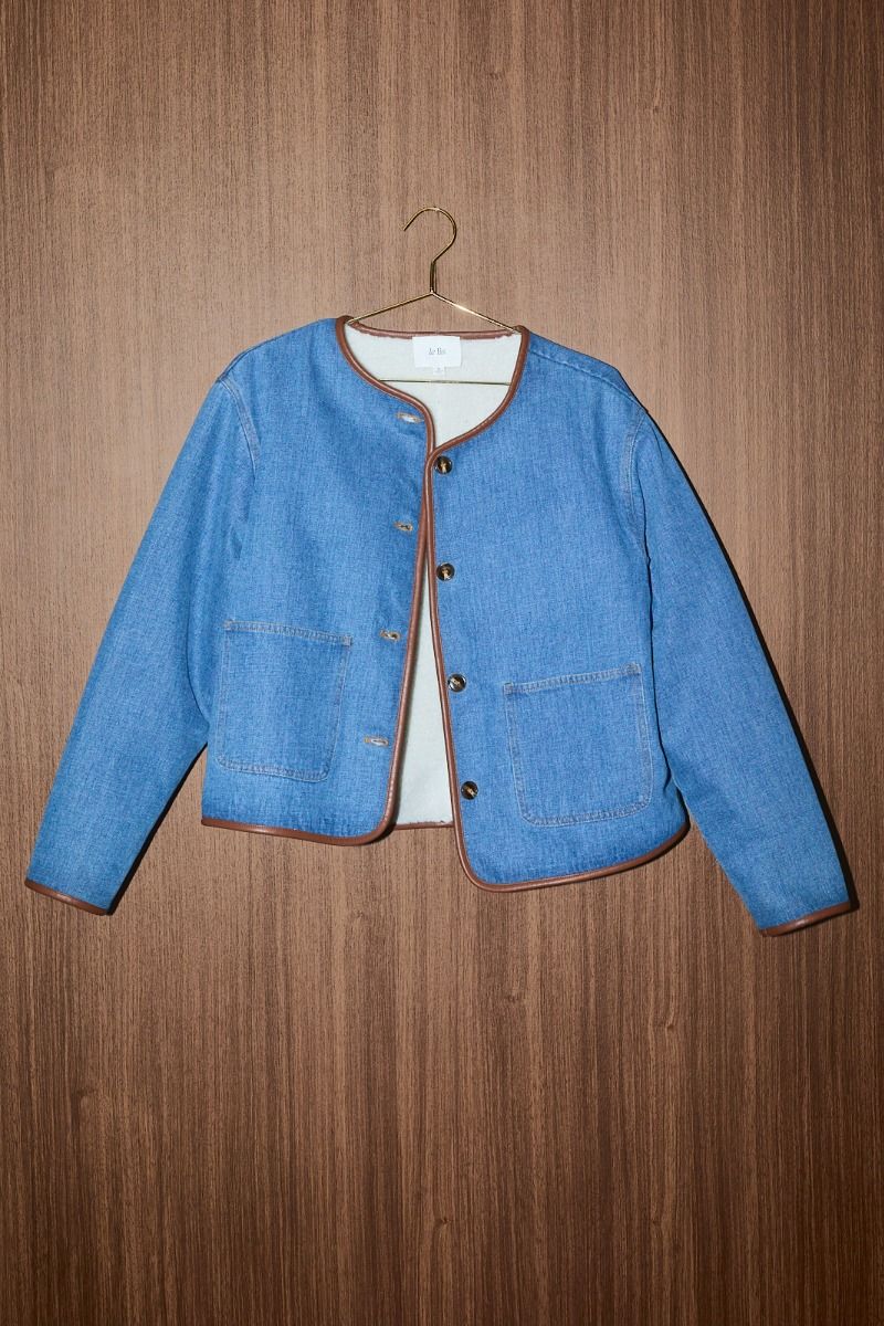Hayward Reversible Denim Fleece Jacket in Denim Cream - product photo 7
