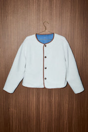 Hayward Reversible Denim Fleece Jacket in Denim Cream - product photo 8