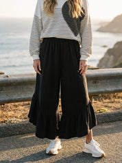 Hazel Ruffle Bottom Washed Pants - Westly