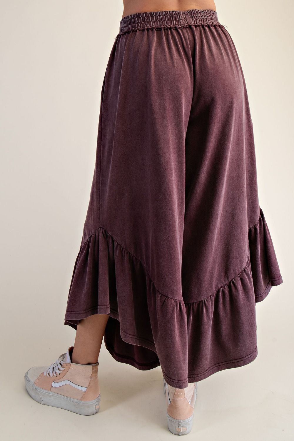 Hazel Ruffle Bottom Washed Pants - Westly