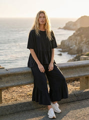 Hazel Ruffle Bottom Washed Pants - Westly