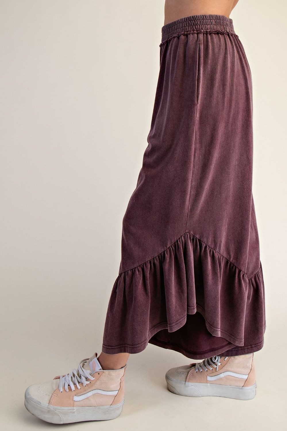 Hazel Ruffle Bottom Washed Pants - Westly