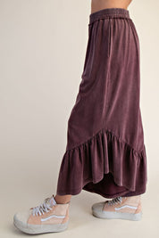 Hazel Ruffle Bottom Washed Pants - Westly