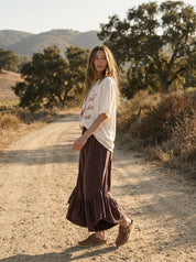 Hazel Ruffle Bottom Washed Pants - Westly
