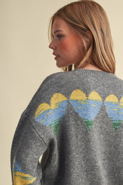 Heart Arrangement Knit Sweater in Charcoal - product photo 10