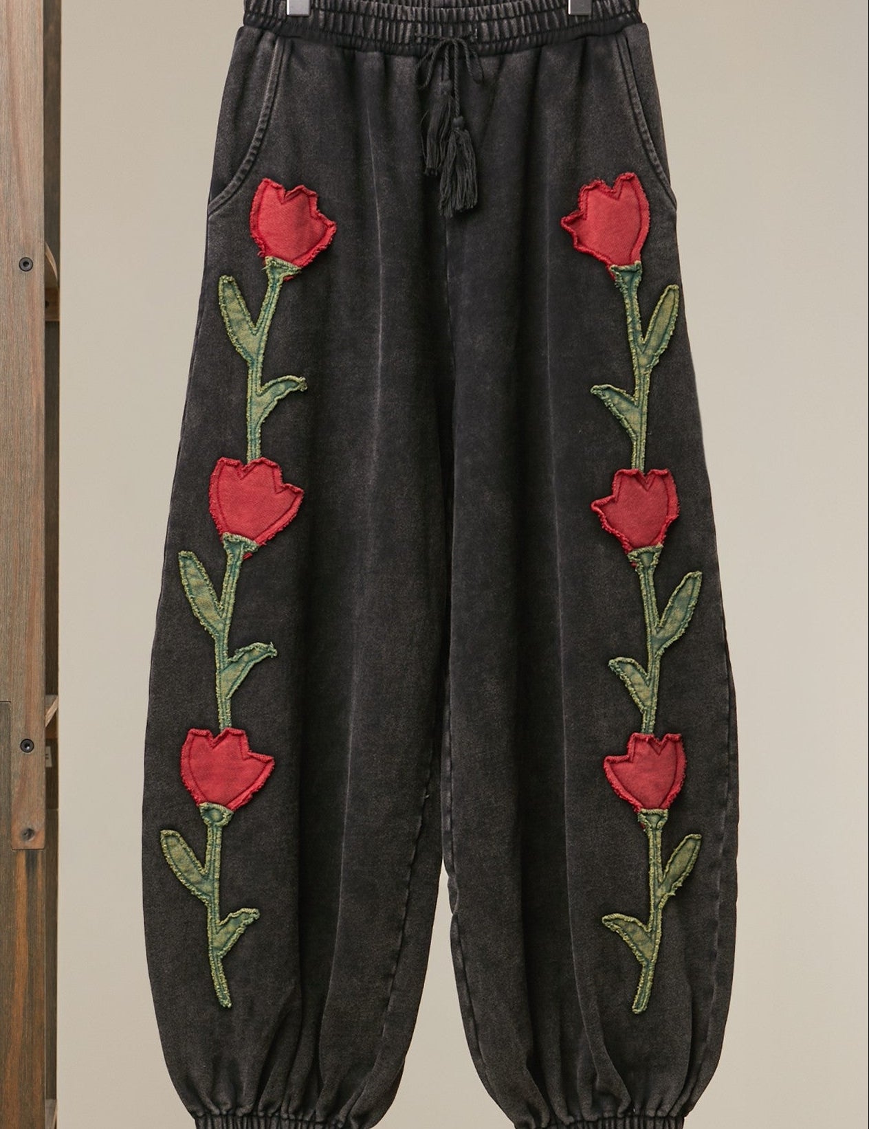 Heart Vine Graphic Jogger Pants in Black - product photo 1