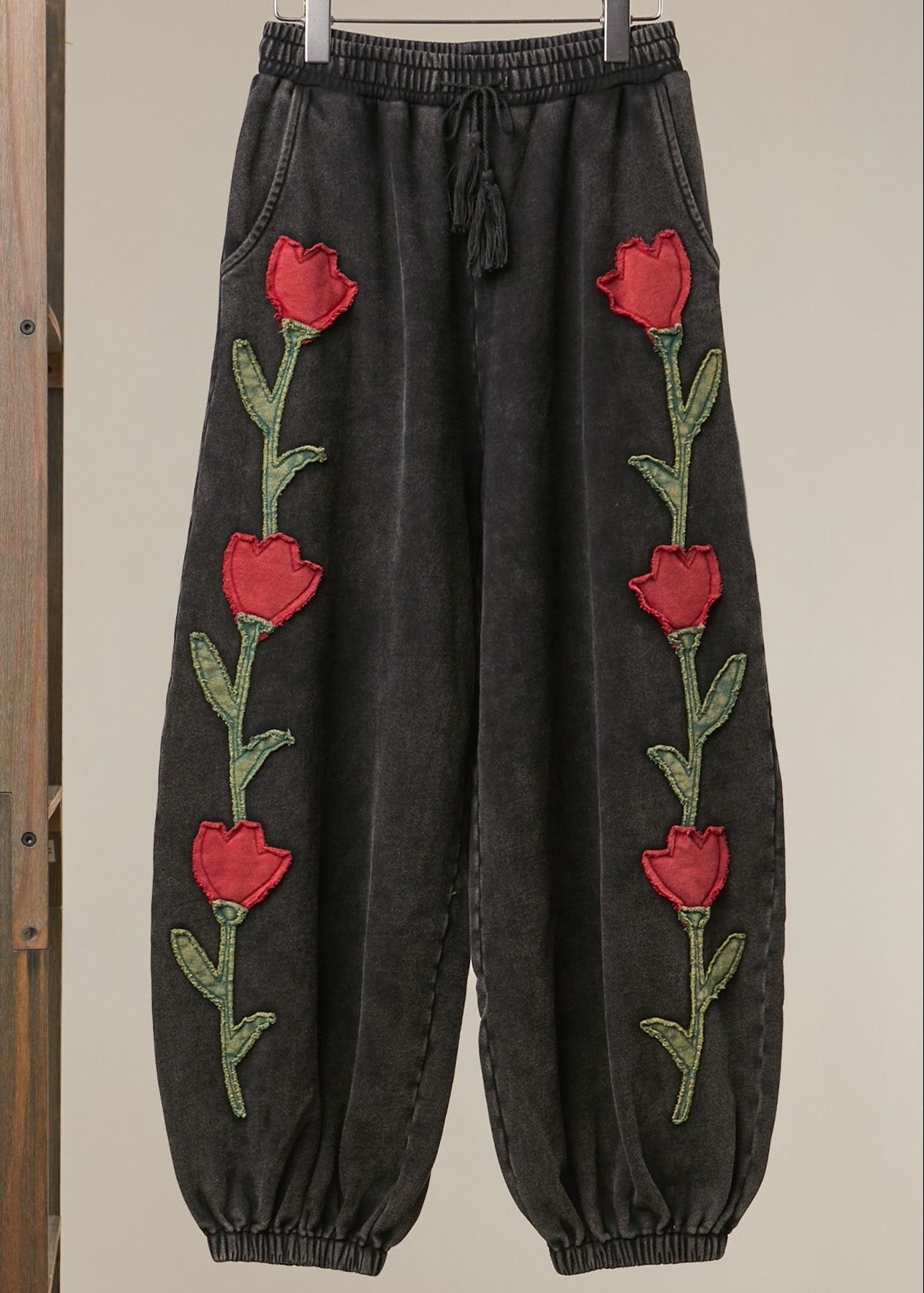 Heart Vine Graphic Jogger Pants in Black - product photo 1