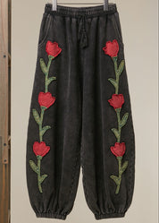 Heart Vine Graphic Jogger Pants in Black - product photo 1