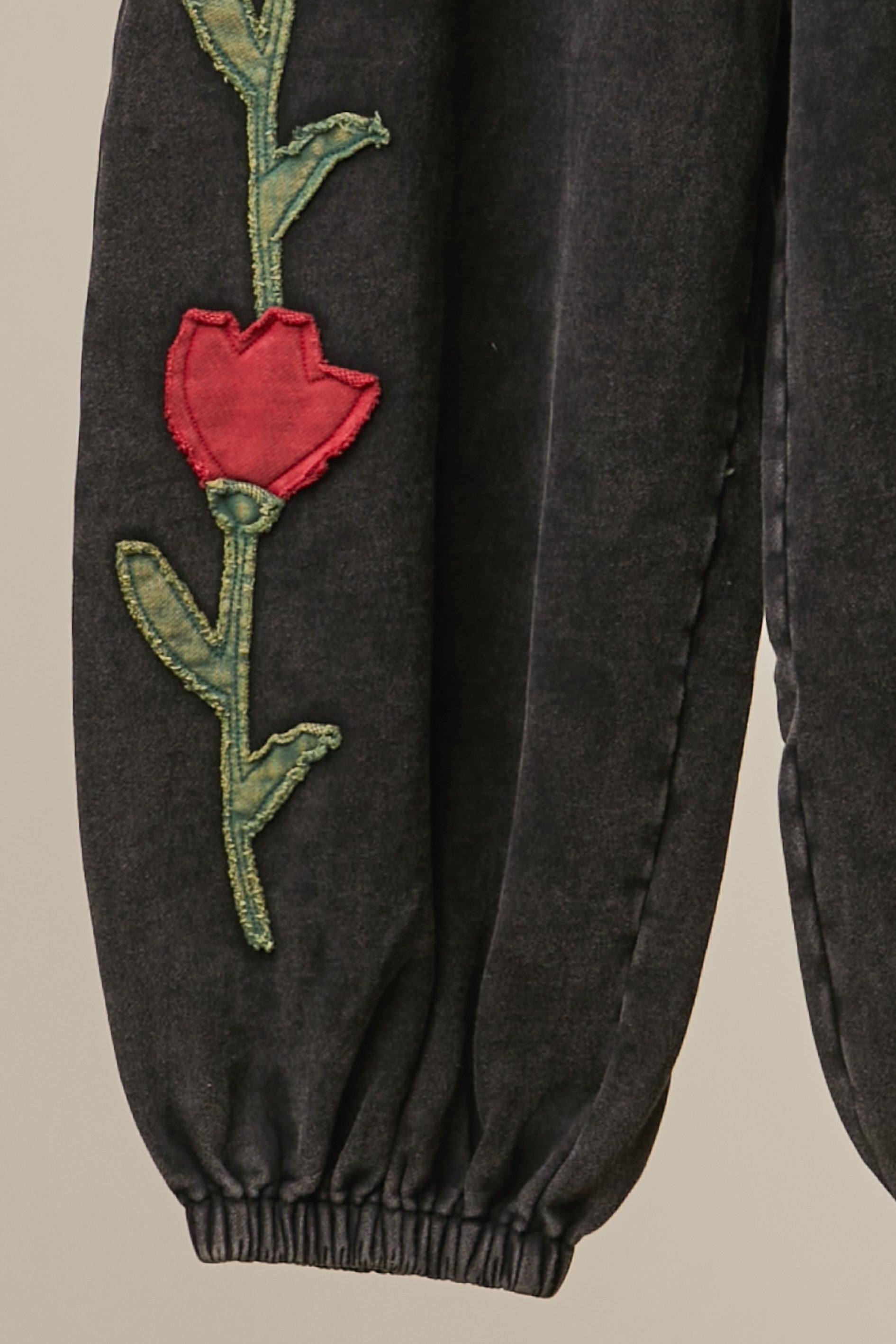 Heart Vine Graphic Jogger Pants in Black - product photo 4