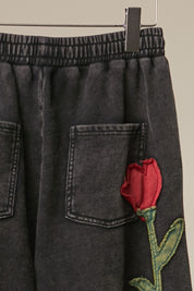 Heart Vine Graphic Jogger Pants in Black - product photo 5
