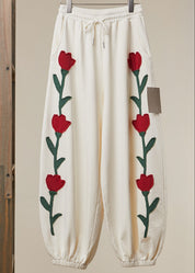 Heart Vine Graphic Jogger Pants in Off White - product photo 1