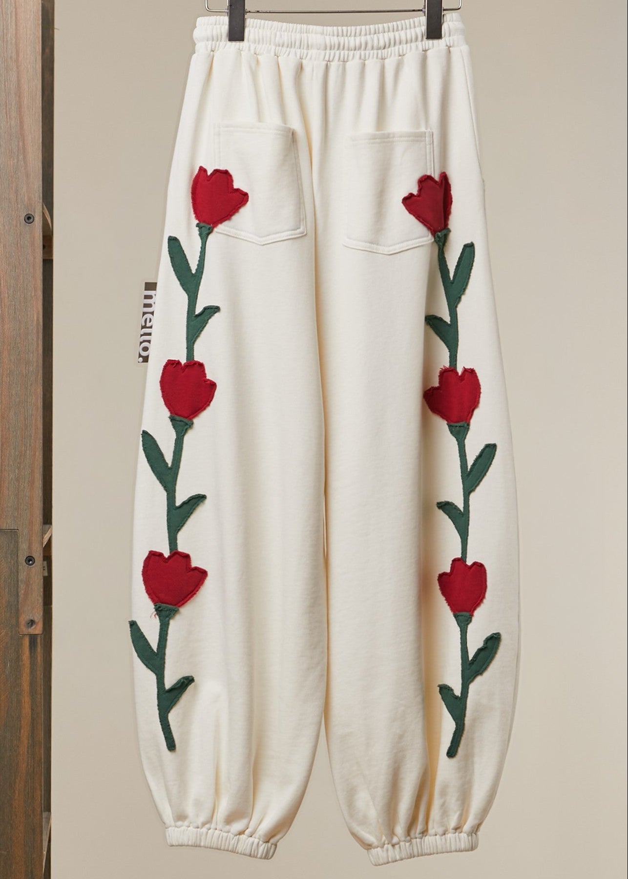 Heart Vine Graphic Jogger Pants in Off White - product photo 2
