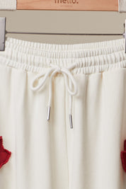 Heart Vine Graphic Jogger Pants in Off White - product photo 3