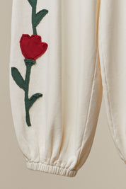 Heart Vine Graphic Jogger Pants in Off White - product photo 4