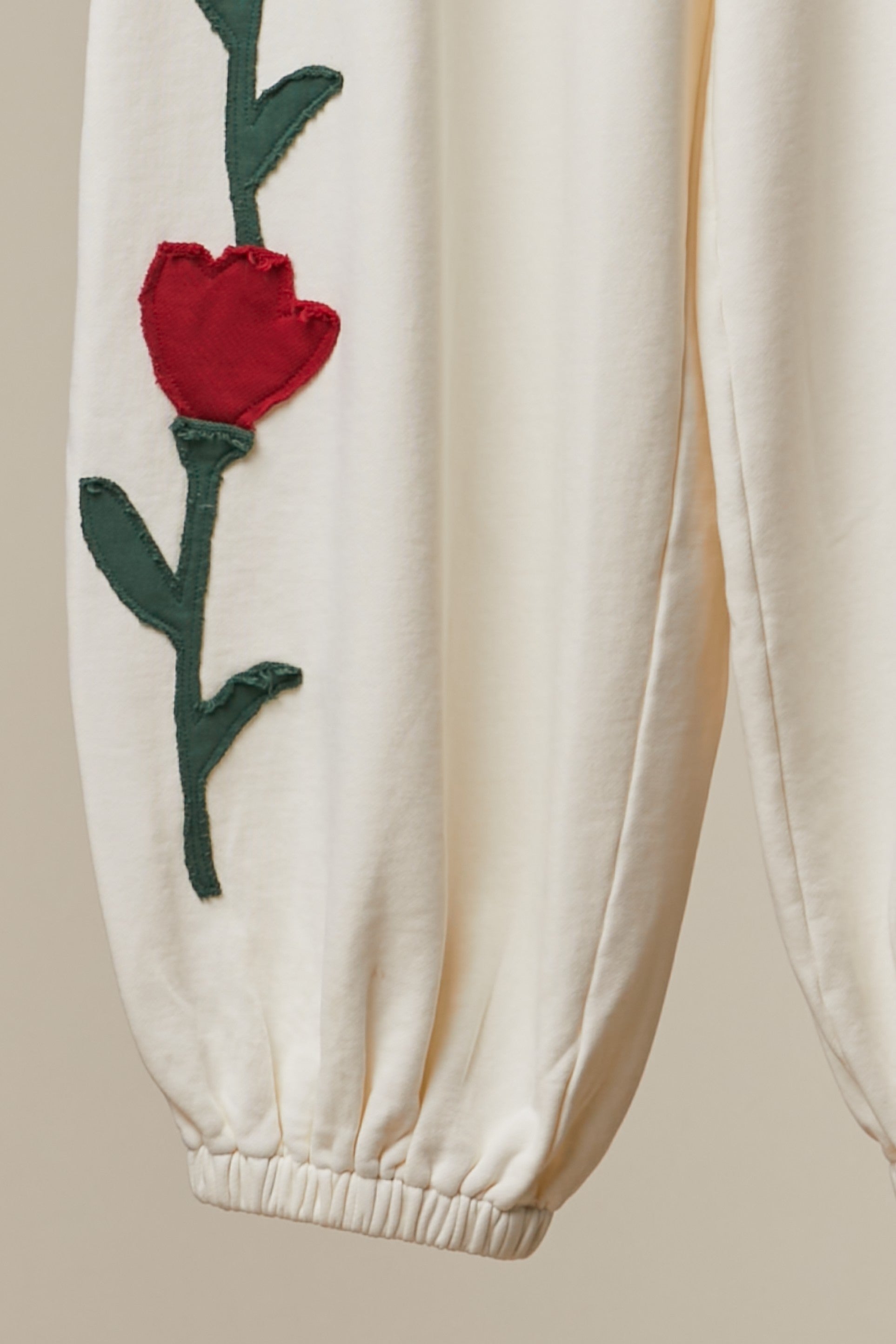 Heart Vine Graphic Jogger Pants in Off White - product photo 4