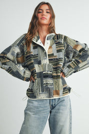 Hearth Patchwork Print Multicolor Sweatshirt - Westly
