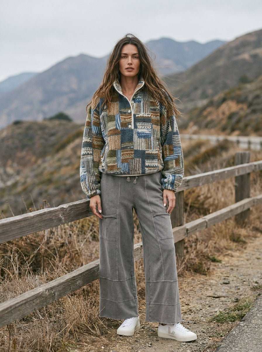 Hearth Patchwork Print Multicolor Sweatshirt - Westly