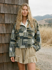 Hearth Patchwork Print Multicolor Sweatshirt - Westly