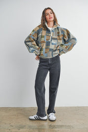 Hearth Patchwork Print Multicolor Sweatshirt - Westly