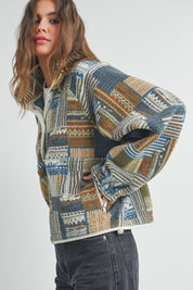 Hearth Patchwork Print Multicolor Sweatshirt - Westly