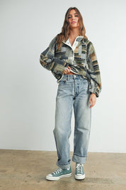 Hearth Patchwork Print Multicolor Sweatshirt - Westly