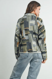 Hearth Patchwork Print Multicolor Sweatshirt - Westly
