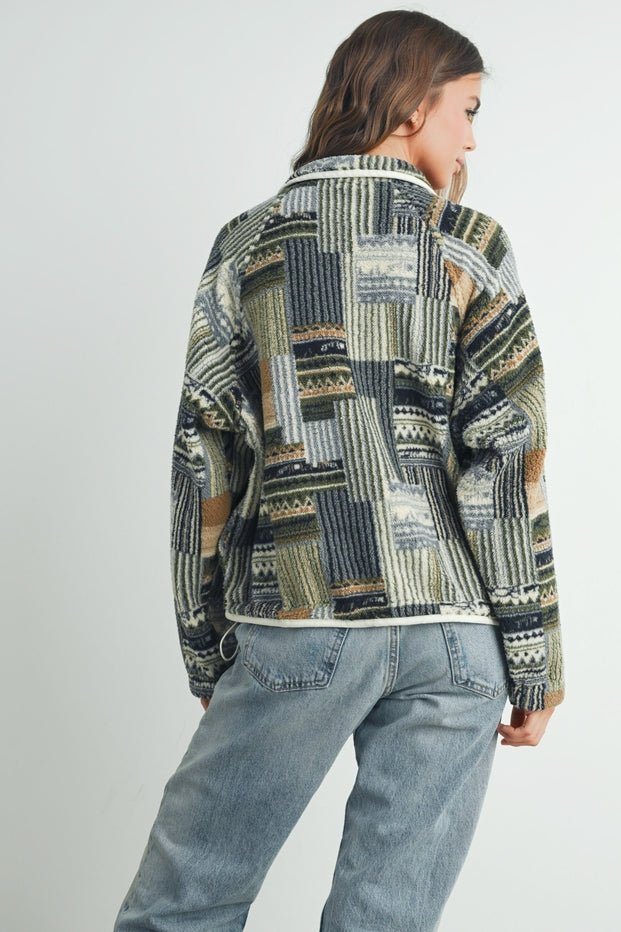 Hearth Patchwork Print Multicolor Sweatshirt - Westly