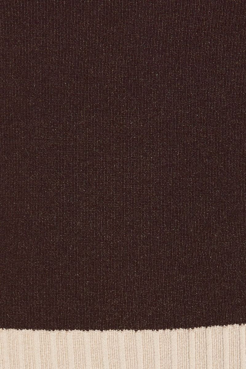 Hearthside Contrast Sleeve Knit Sweater in Brown Cream - product photo 6