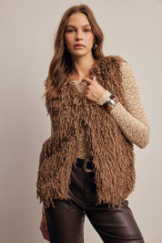 Hearthwood Shaggy Faux Fur Vest - Westly