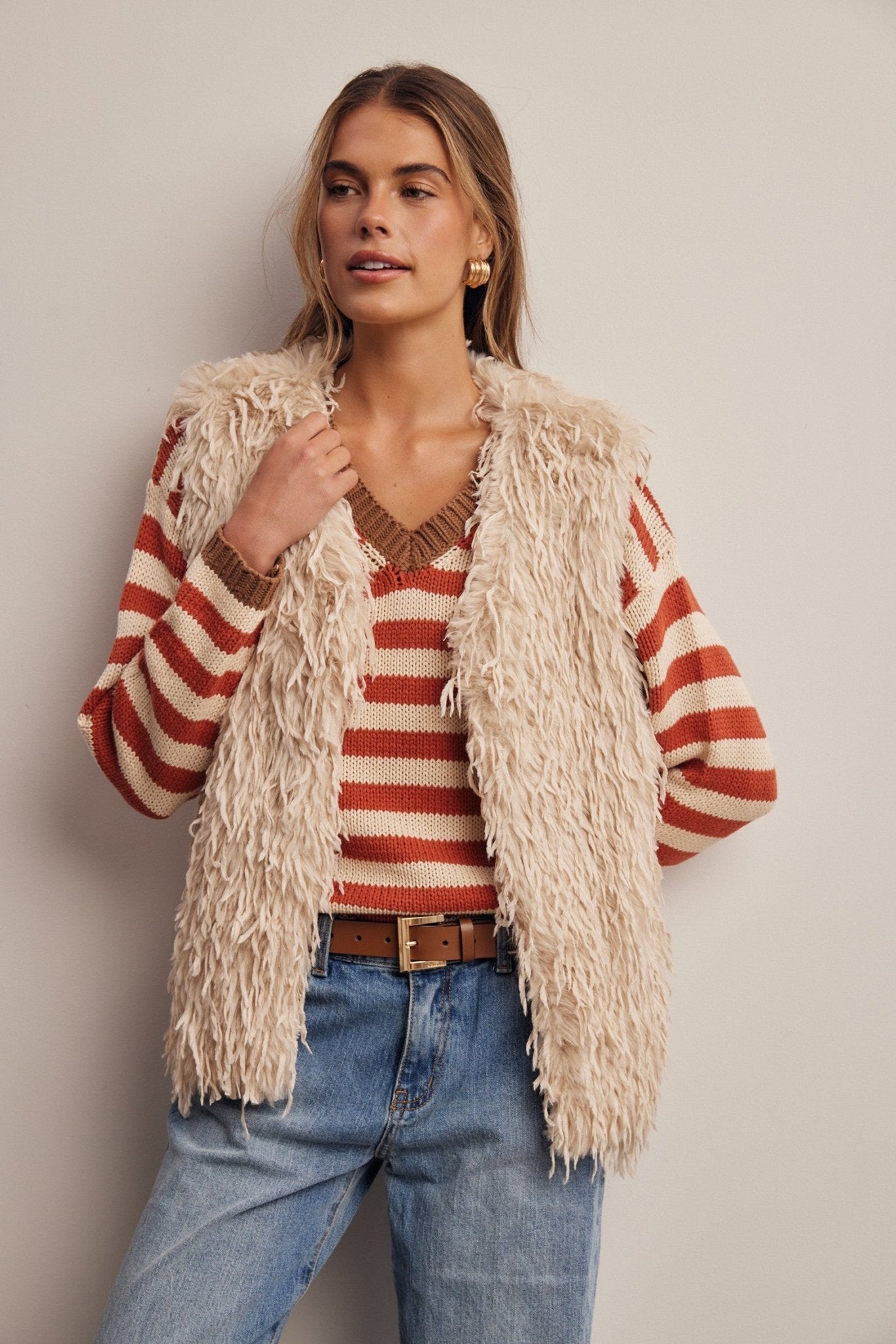 Hearthwood Shaggy Faux Fur Vest - Westly
