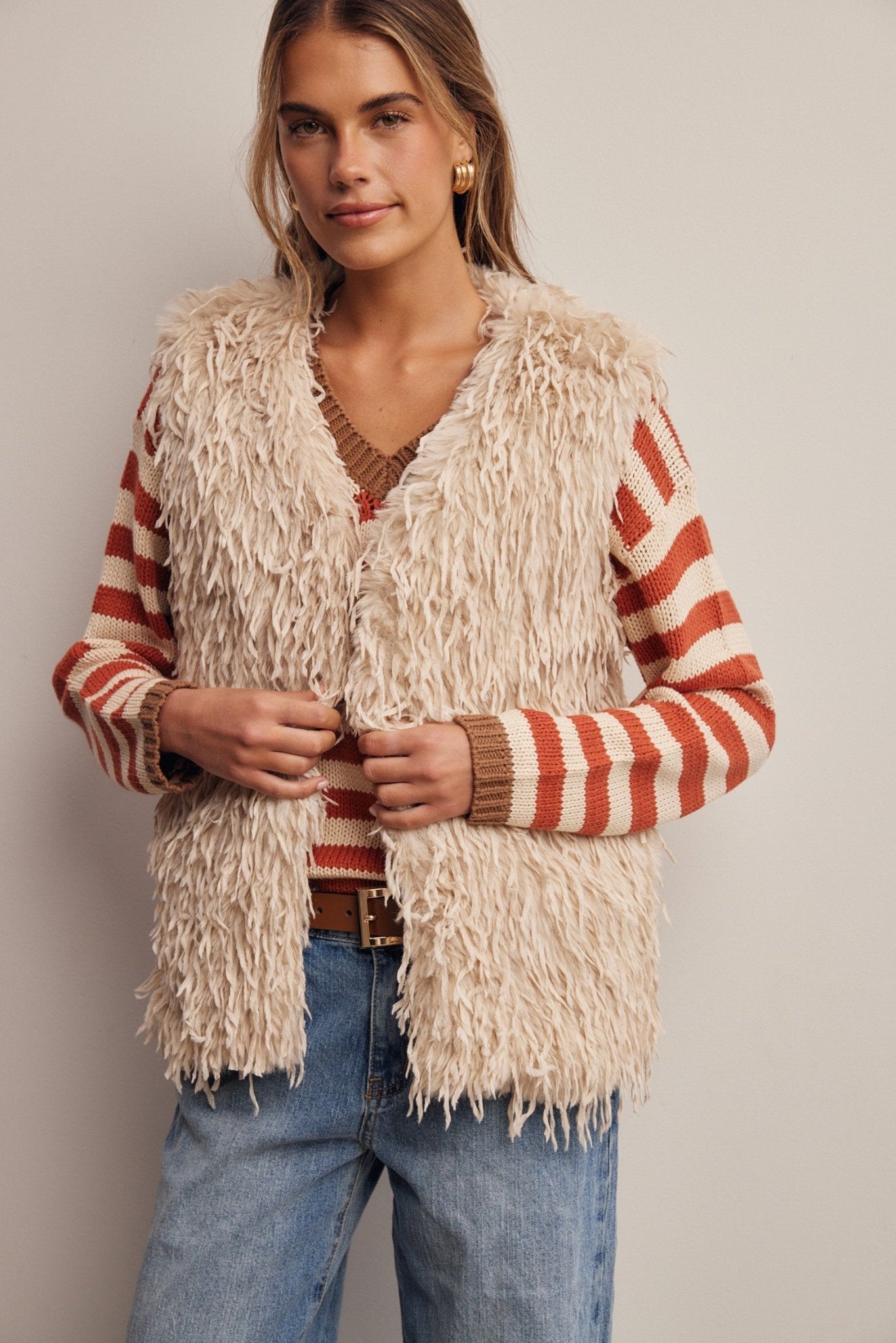 Hearthwood Shaggy Faux Fur Vest - Westly