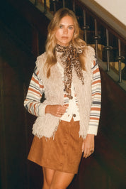 Hearthwood Shaggy Faux Fur Vest in Ecru, photo 3