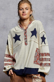 Heartland Balloon Sleeve Thermal Knit Hoodie - Westly