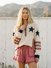 Heartland Balloon Sleeve Thermal Knit Hoodie - Westly