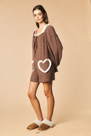 Heartstrings Ruffle Pocket Lounge Romper - Westly