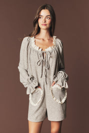 Heartstrings Ruffle Pocket Lounge Romper - Westly