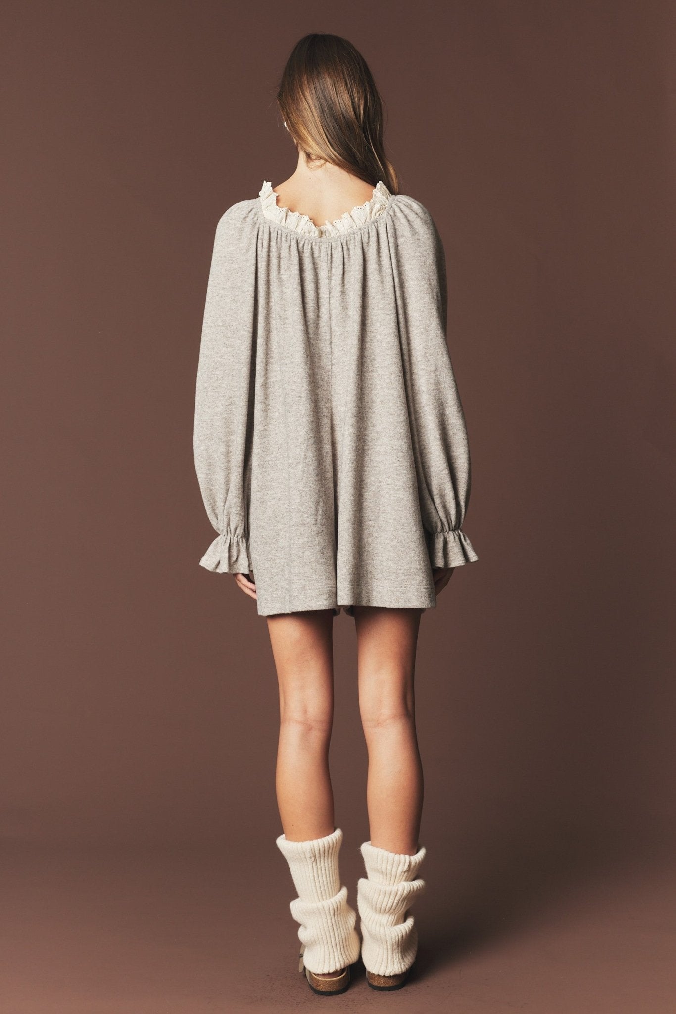 Heartstrings Ruffle Pocket Lounge Romper - Westly