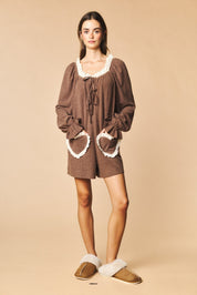 Heartstrings Ruffle Pocket Lounge Romper - Westly