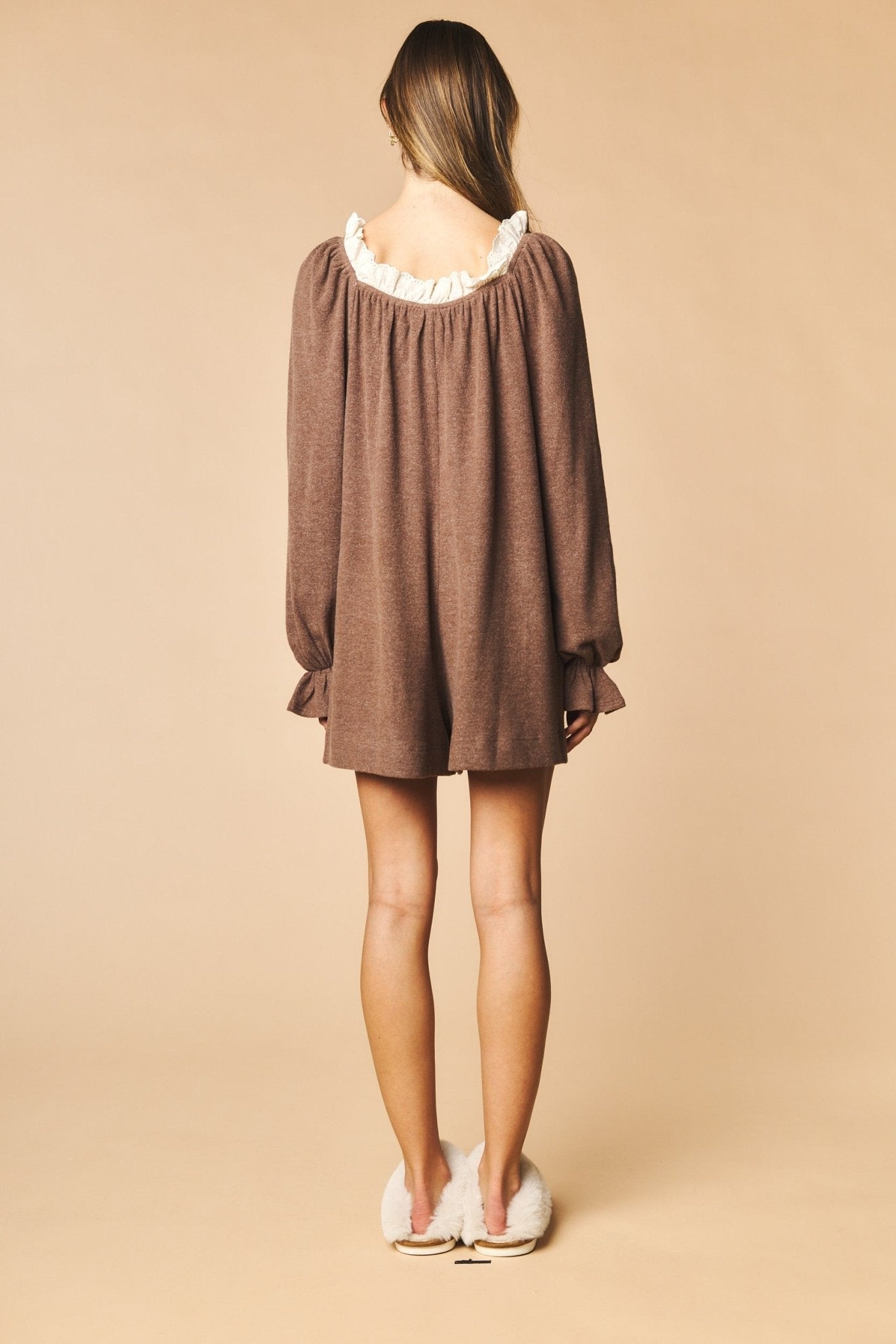 Heartstrings Ruffle Pocket Lounge Romper - Westly
