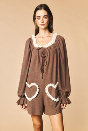 Heartstrings Ruffle Pocket Lounge Romper - Westly