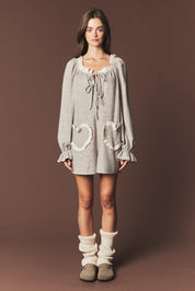 Heartstrings Ruffle Pocket Lounge Romper - Westly