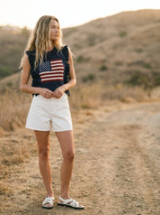 Heatwave Ruffle - Trim Side - Tie Americana Sweater Vest - Westly