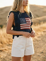 Heatwave Ruffle - Trim Side - Tie Americana Sweater Vest - Westly