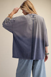 Hensley American Flag Patch Washed Top - Westly