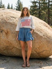 Hensley American Flag Patch Washed Top - Westly
